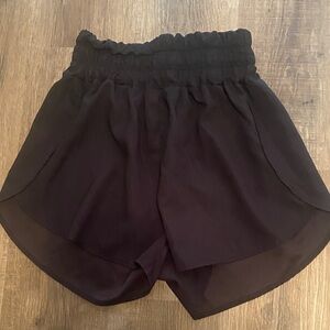 Women's Black Ruffle Hem Shorts